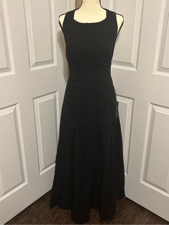 Rachel Zoe Dresses & Skirts - NWT Rachel Zoe Linen Blend Black Criss Cross Back Maxi Dress Sz 8